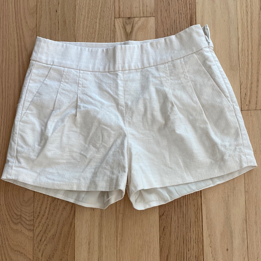 J Crew White Shorts with Side Zipper Size 0